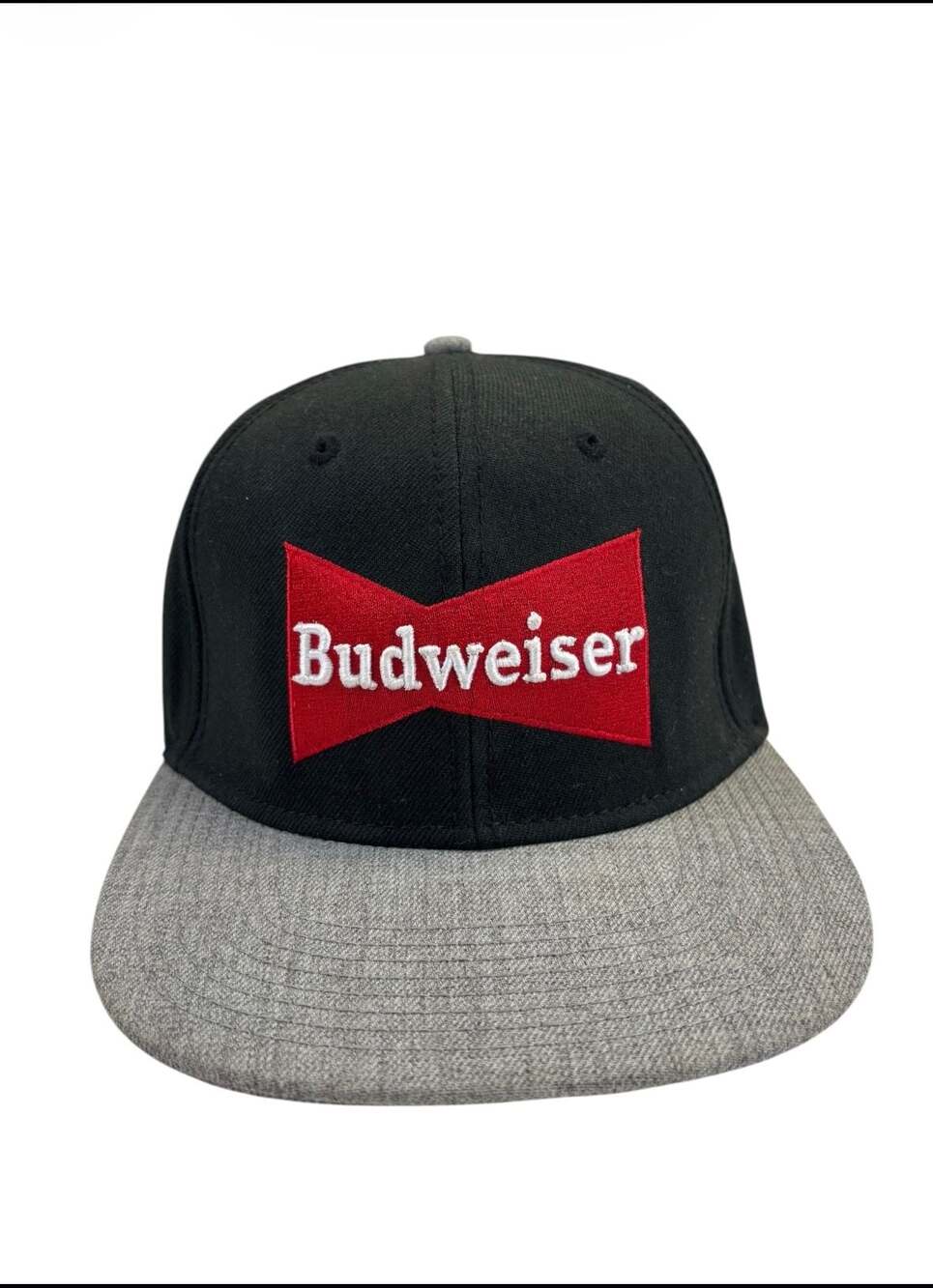 Budweiser H3 Headwear Snapback Hat Black Grey